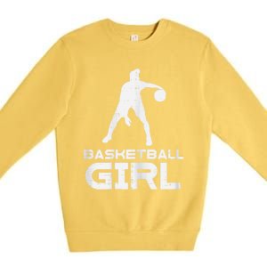 Basketball Cute Sports Lover Baller Player Women Premium Crewneck Sweatshirt