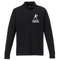 Basketball Cute Sports Lover Baller Player Women Performance Long Sleeve Polo