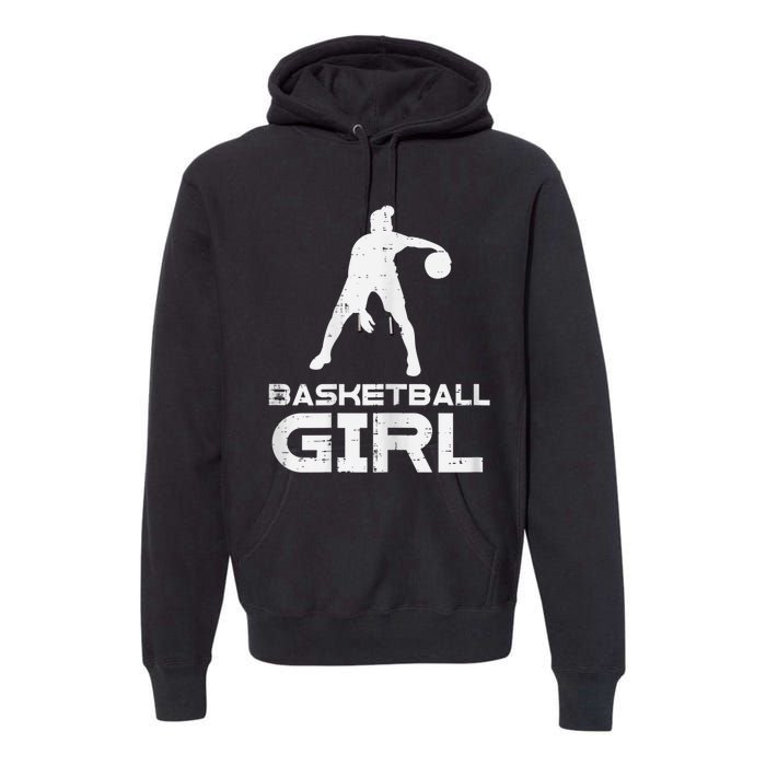 Basketball Cute Sports Lover Baller Player Women Premium Hoodie