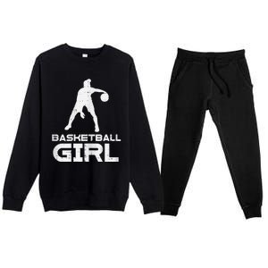 Basketball Cute Sports Lover Baller Player Women Premium Crewneck Sweatsuit Set