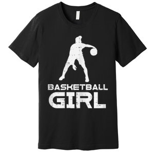 Basketball Cute Sports Lover Baller Player Women Premium T-Shirt