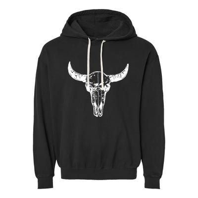 Boho Cow Skull Wild West Western Garment-Dyed Fleece Hoodie