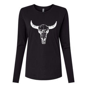 Boho Cow Skull Wild West Western Womens Cotton Relaxed Long Sleeve T-Shirt