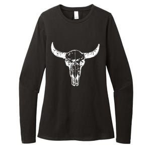 Boho Cow Skull Wild West Western Womens CVC Long Sleeve Shirt