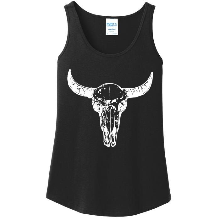 Boho Cow Skull Wild West Western Ladies Essential Tank