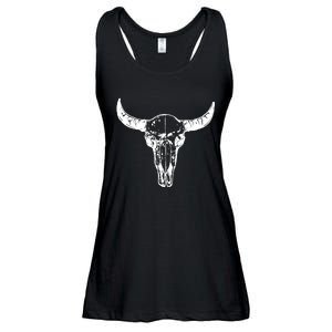 Boho Cow Skull Wild West Western Ladies Essential Flowy Tank