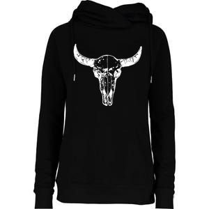 Boho Cow Skull Wild West Western Womens Funnel Neck Pullover Hood