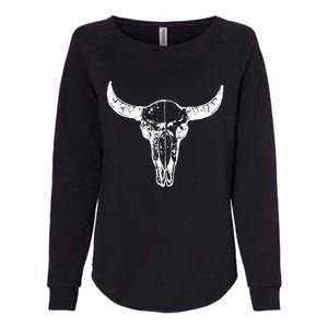 Boho Cow Skull Wild West Western Womens California Wash Sweatshirt