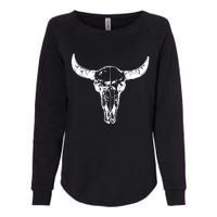 Boho Cow Skull Wild West Western Womens California Wash Sweatshirt