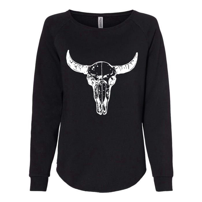 Boho Cow Skull Wild West Western Womens California Wash Sweatshirt