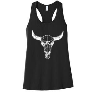 Boho Cow Skull Wild West Western Women's Racerback Tank