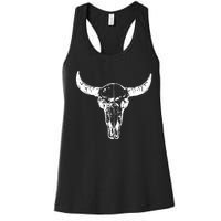 Boho Cow Skull Wild West Western Women's Racerback Tank