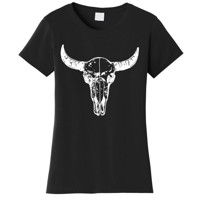 Boho Cow Skull Wild West Western Women's T-Shirt