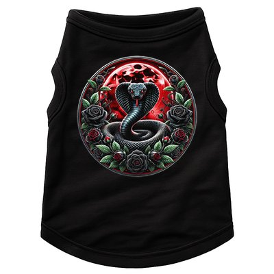 Black Cobra Snake Goth Roses and Red Moon Doggie Tank