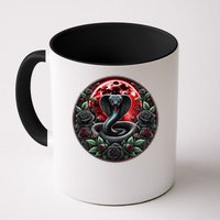 Black Cobra Snake Goth Roses and Red Moon Mug
