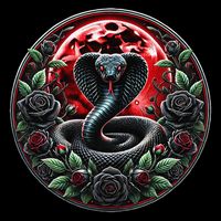 Black Cobra Snake Goth Roses and Red Moon Mug