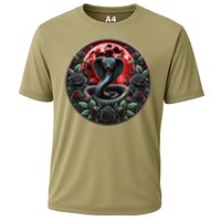 Black Cobra Snake Goth Roses and Red Moon Performance Shirt