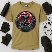 Black Cobra Snake Goth Roses and Red Moon Performance Shirt