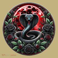 Black Cobra Snake Goth Roses and Red Moon Performance Shirt