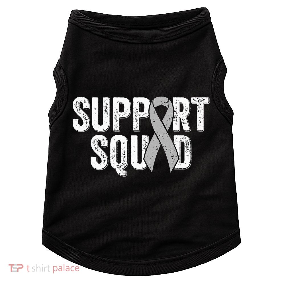 Brain Cancer Support Squad Friend Family Support Ribbon Doggie Tank