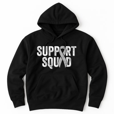 Brain Cancer Support Squad Friend Family Support Ribbon Hoodie