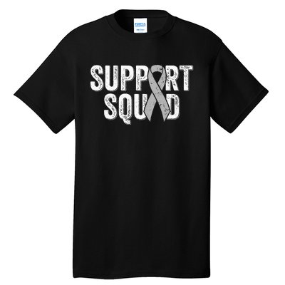 Brain Cancer Support Squad Friend Family Support Ribbon Tall T-Shirt