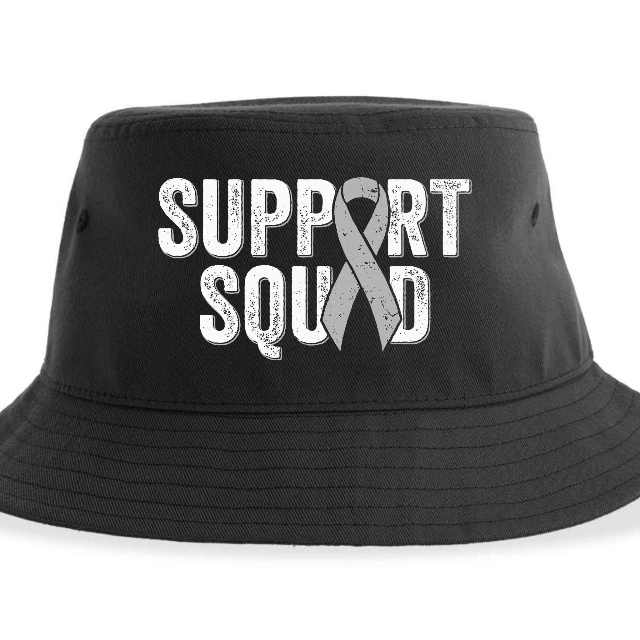 Brain Cancer Support Squad Friend Family Support Ribbon Sustainable Bucket Hat
