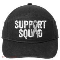 Brain Cancer Support Squad Friend Family Support Ribbon 7-Panel Snapback Hat