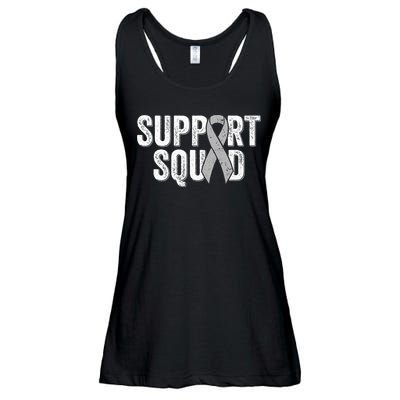 Brain Cancer Support Squad Friend Family Support Ribbon Ladies Essential Flowy Tank
