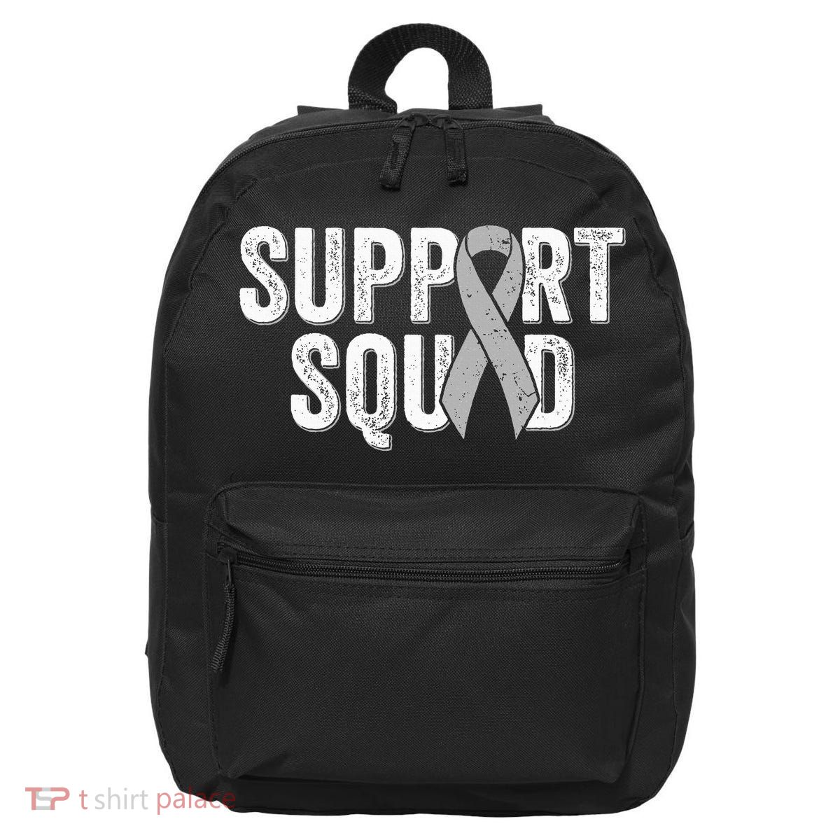 Brain Cancer Support Squad Friend Family Support Ribbon 16 in Basic Backpack