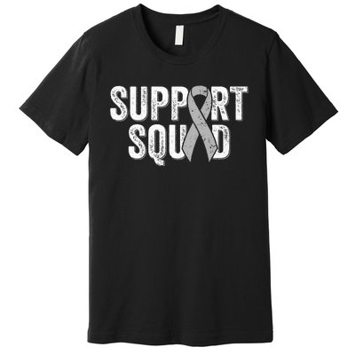 Brain Cancer Support Squad Friend Family Support Ribbon Premium T-Shirt