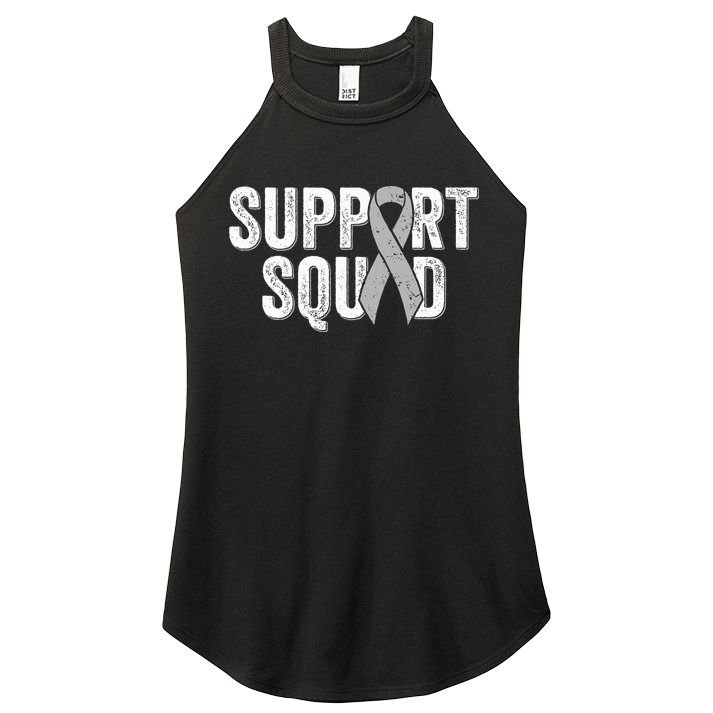 Brain Cancer Support Squad Friend Family Support Ribbon Women's Perfect Tri Rocker Tank