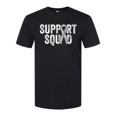 Brain Cancer Support Squad Friend Family Support Ribbon Softstyle CVC T-Shirt