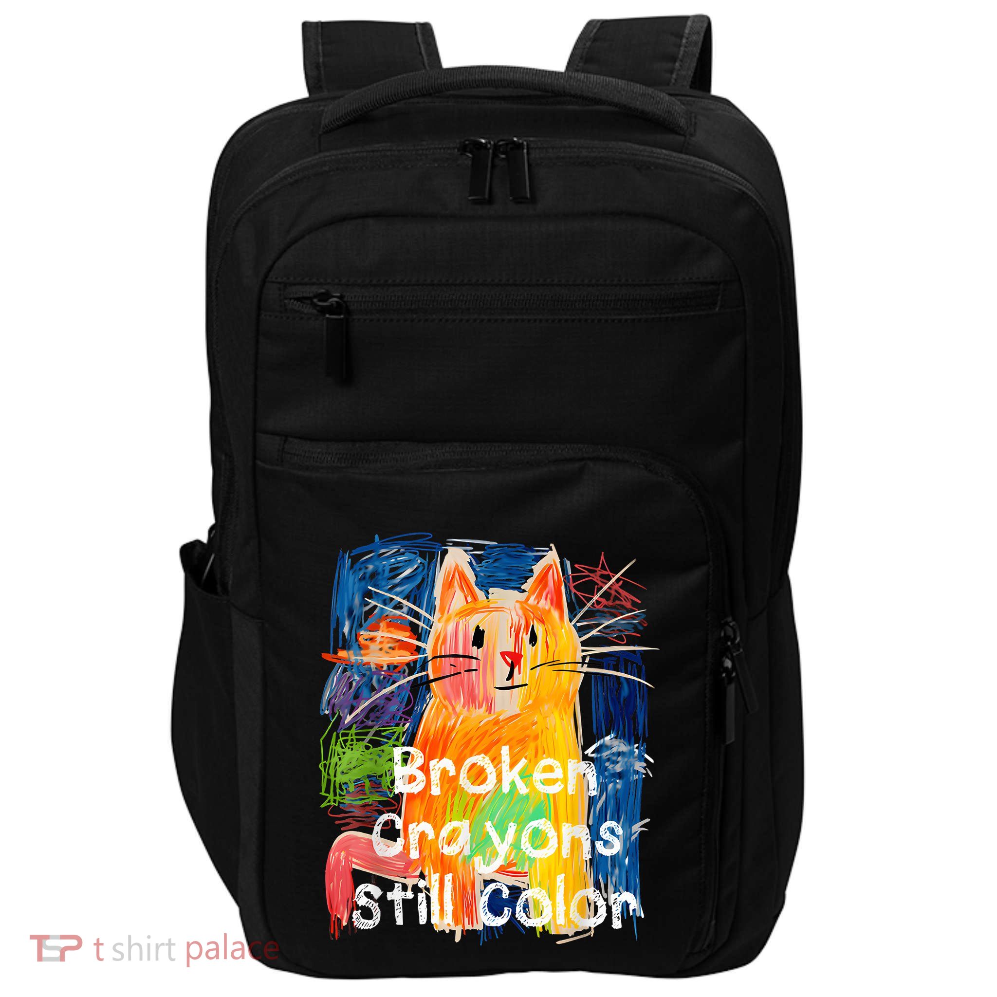Broken Crayons Still Color Cat Teacher Impact Tech Backpack