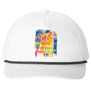 Broken Crayons Still Color Cat Teacher Snapback Five-Panel Rope Hat