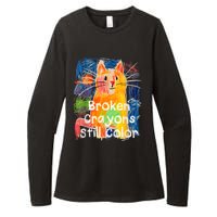 Broken Crayons Still Color Cat Teacher Womens CVC Long Sleeve Shirt