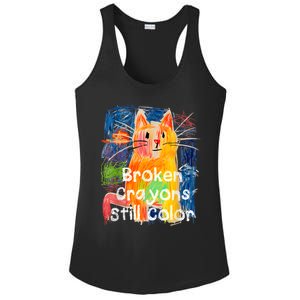 Broken Crayons Still Color Cat Teacher Ladies PosiCharge Competitor Racerback Tank