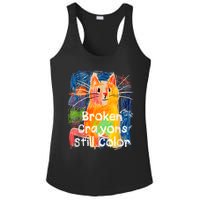 Broken Crayons Still Color Cat Teacher Ladies PosiCharge Competitor Racerback Tank