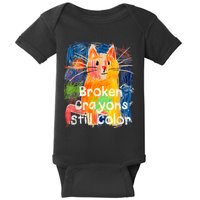 Broken Crayons Still Color Cat Teacher Baby Bodysuit