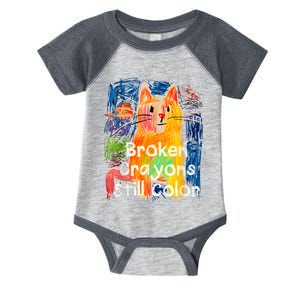 Broken Crayons Still Color Cat Teacher Infant Baby Jersey Bodysuit