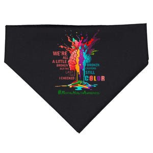 Broken Crayons Still Color Mental Health Awareness Matters USA-Made Doggie Bandana