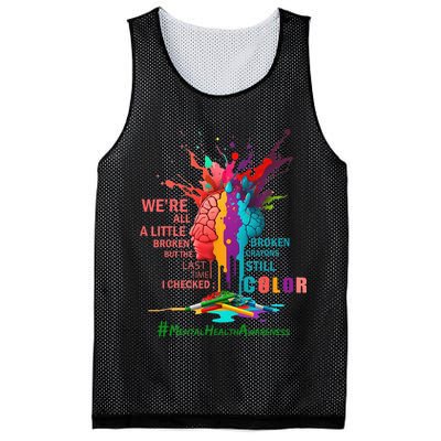 Broken Crayons Still Color Mental Health Awareness Matters Mesh Reversible Basketball Jersey Tank