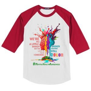 Broken Crayons Still Color Mental Health Awareness Matters Kids Colorblock Raglan Jersey