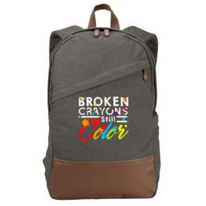 Broken Crayons Still Color Mental Health Awareness Cotton Canvas Backpack