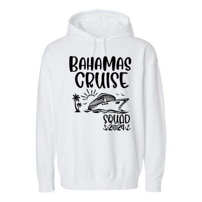 Bahamas Cruise Squad 2024 Bahamas Holiday Family Matching Garment-Dyed Fleece Hoodie