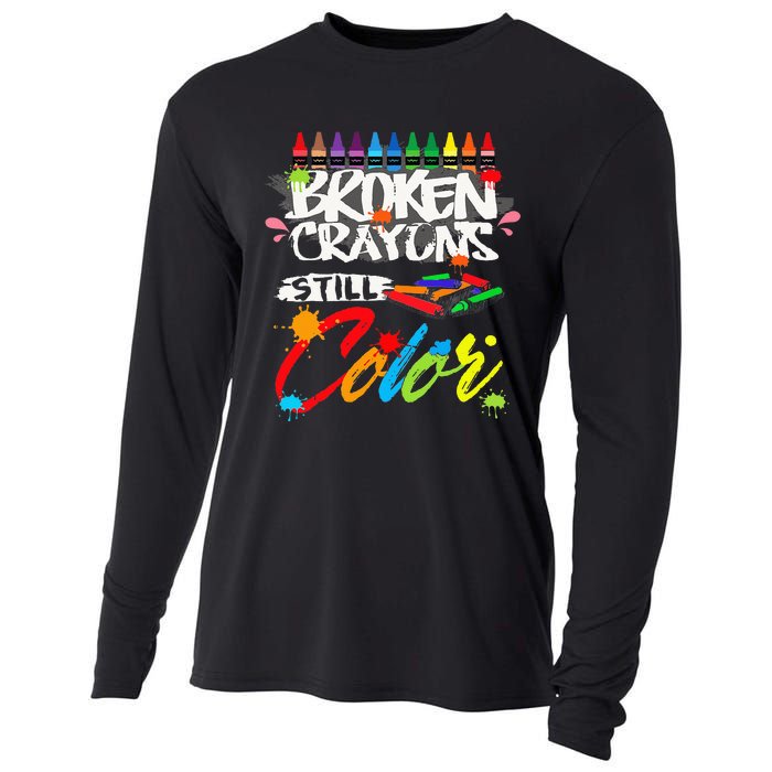 Broken Crayons Still Color Mental Health Awareness Cooling Performance Long Sleeve Crew