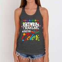 Broken Crayons Still Color Mental Health Awareness Women's Knotted Racerback Tank