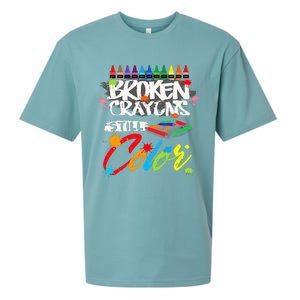 Broken Crayons Still Color Mental Health Awareness Sueded Cloud Jersey T-Shirt