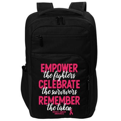 Breast Cancer Support Pink Ribbon Breast Cancer Awareness Impact Tech Backpack