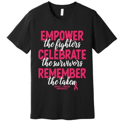 Breast Cancer Support Pink Ribbon Breast Cancer Awareness Premium T-Shirt